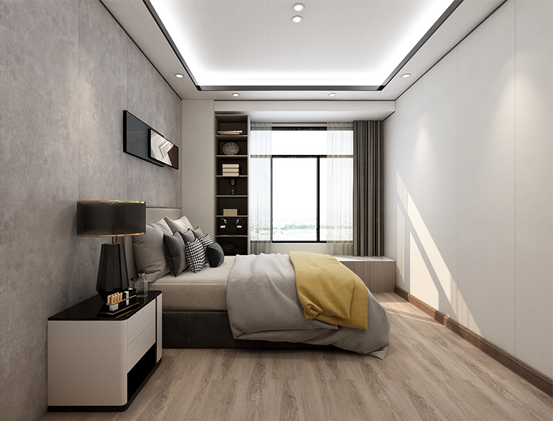 Plancher de planches de vinyle d'aspect bois insonoris&eacute;