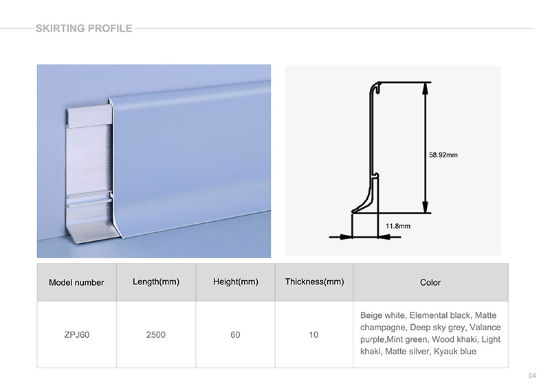 Polyvalence Plinthe en alliage d'aluminium