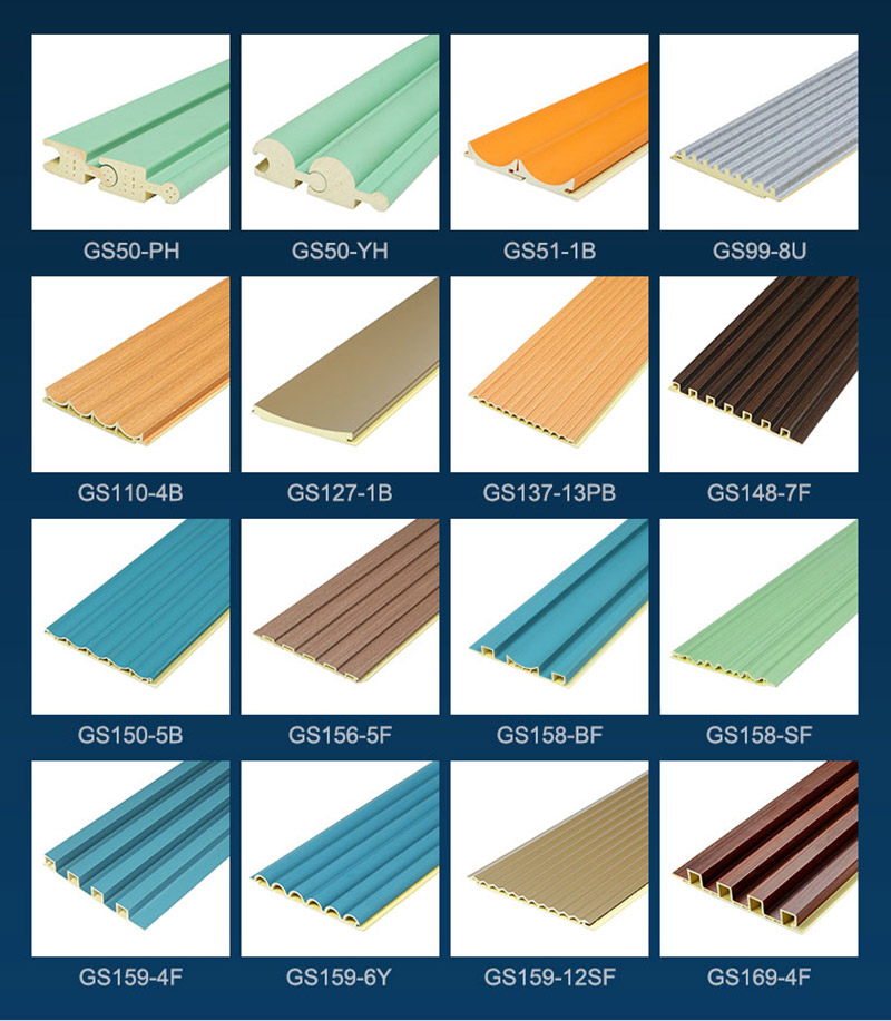 Panneaux muraux cannel&eacute;s WPC de diff&eacute;rentes tailles