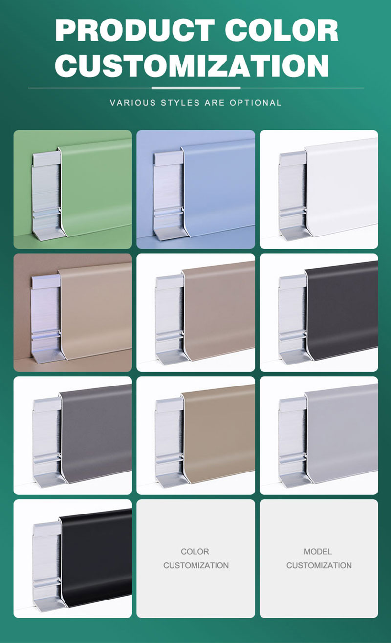 Plinthe de plancher en aluminium de 60*10mm