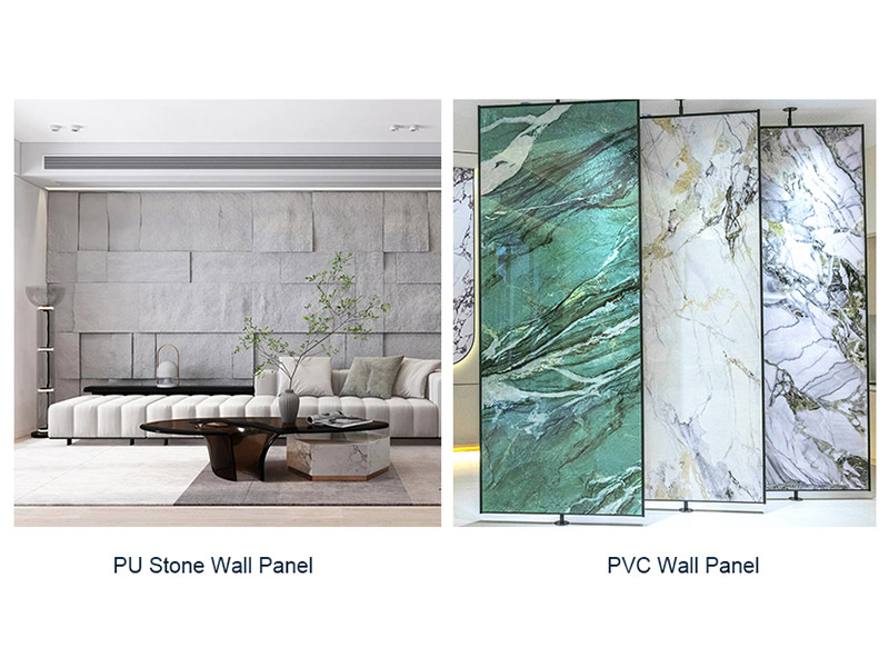 Panneau mural en pierre PU vs panneau mural en PVC : un guide complet