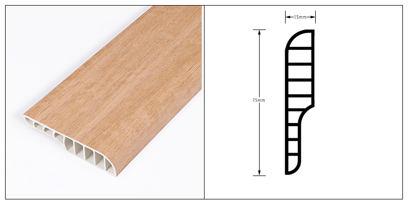 Plinthe de crayon de PVC de 75*15mm