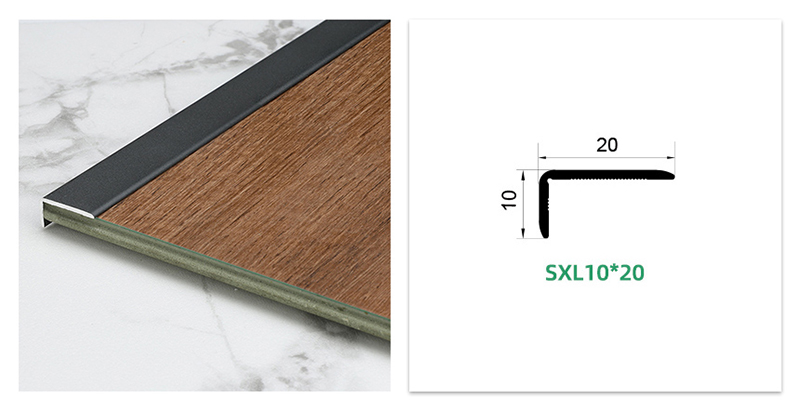 Bande de protection de bord de sol en aluminium en forme de L