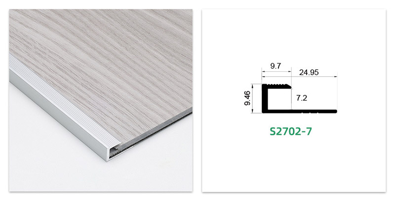 Garniture de bord de plancher carr&eacute;e en aluminium
