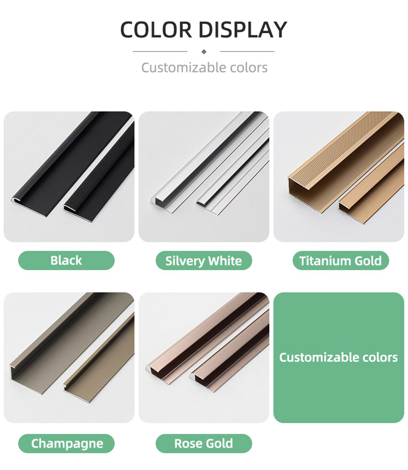 Garniture de bord de plancher en aluminium &agrave; canal C