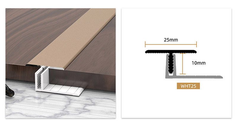 Moulures de sol en alliage d'aluminium en forme de T