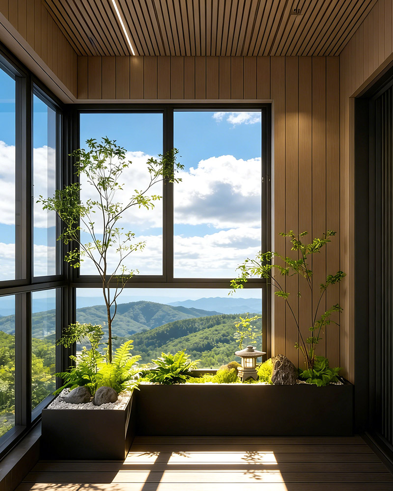 Les panneaux muraux WPC sont utilis&eacute;s sur les murs des balcons