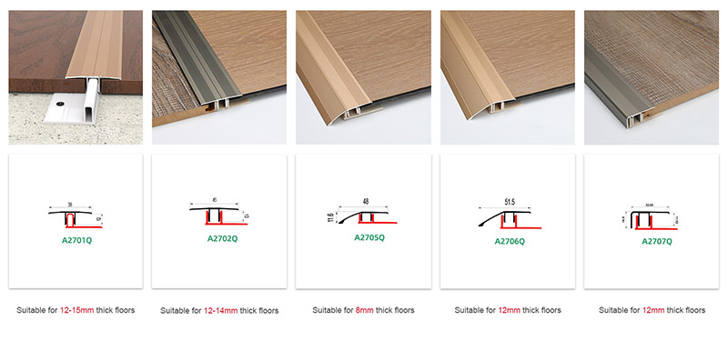Profil&eacute; d'extr&eacute;mit&eacute; en aluminium pour rev&ecirc;tement de sol stratifi&eacute;