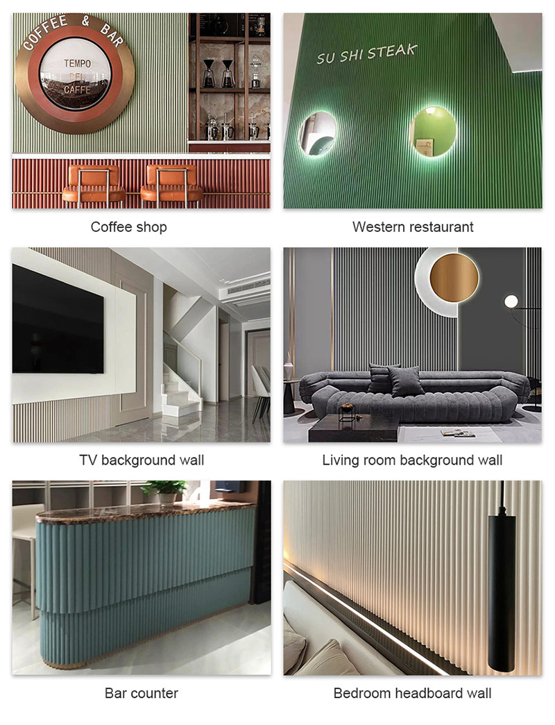 Panneau mural WPC de conception en demi-cercle