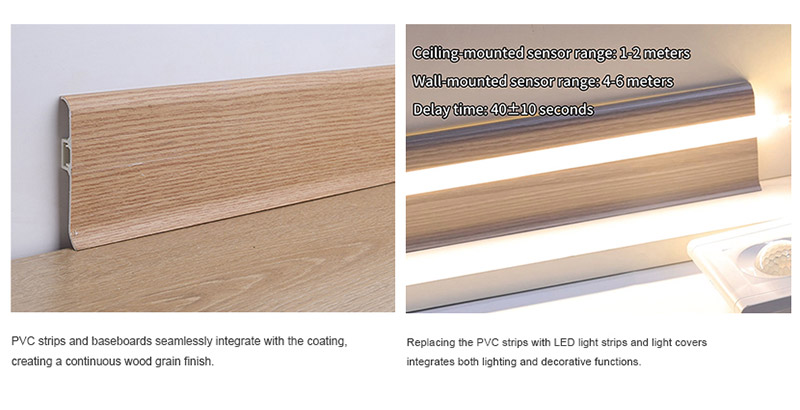 Plinthe de sol en PVC 70*15 mm avec accessoires
