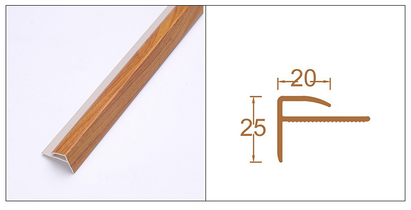 Bandes de nez de marche SPC en forme de F 20*25 mm