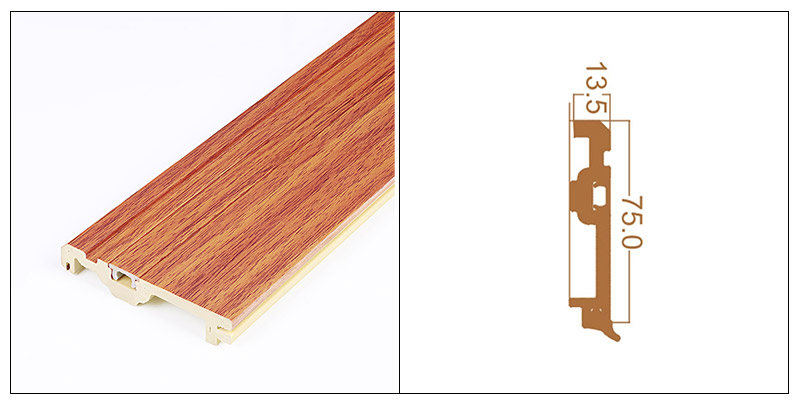 Profil de plinthe &agrave; ongles cach&eacute; WPC 75*13.5mm