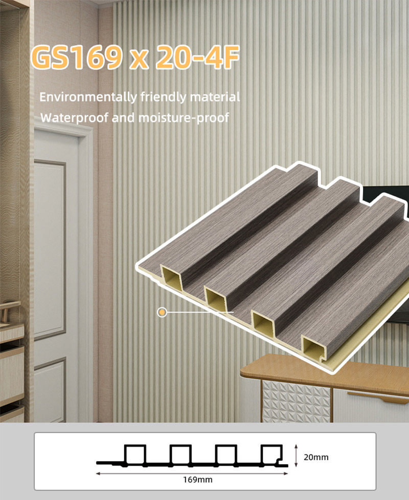 Panneaux muraux creux en PVC de 169*20 mm
