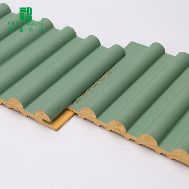 Panneau mural solide demi-rond extérieur en PVC 156*12,8 mm