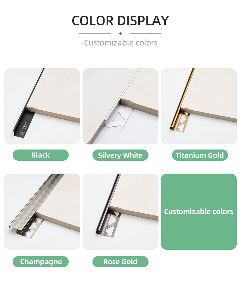 Garniture de bord de carrelage en forme de C