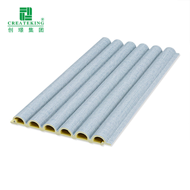 Panneau mural WPC de conception en demi-cercle de 158 * 15 mm