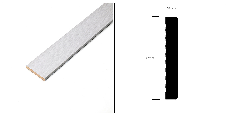 Plinthe en bois massif de 72*10,5 mm