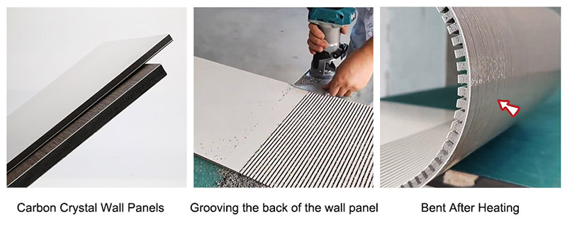 Panneaux muraux en cristal de carbone ou imitation marbre &agrave; surface plane