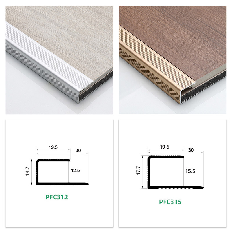 Garniture de bord de plancher en aluminium en forme de C