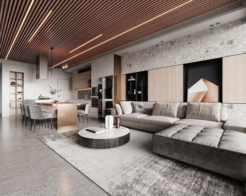 panneau mural rainur&eacute; wpc