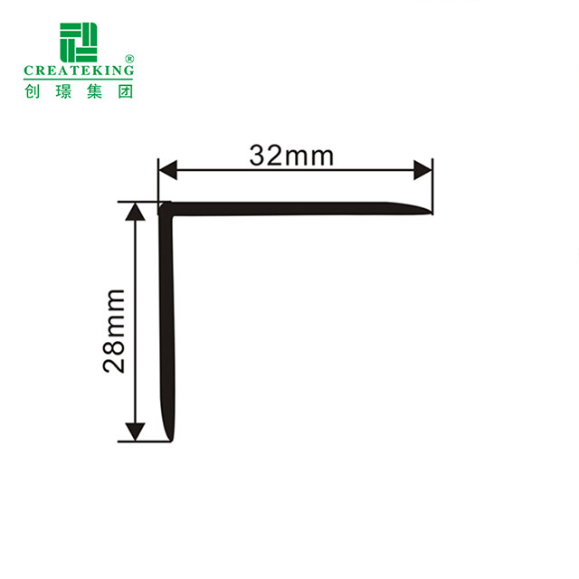 Protecteur d'angle de plancher en bois massif PVC en forme de L 32*28mm 