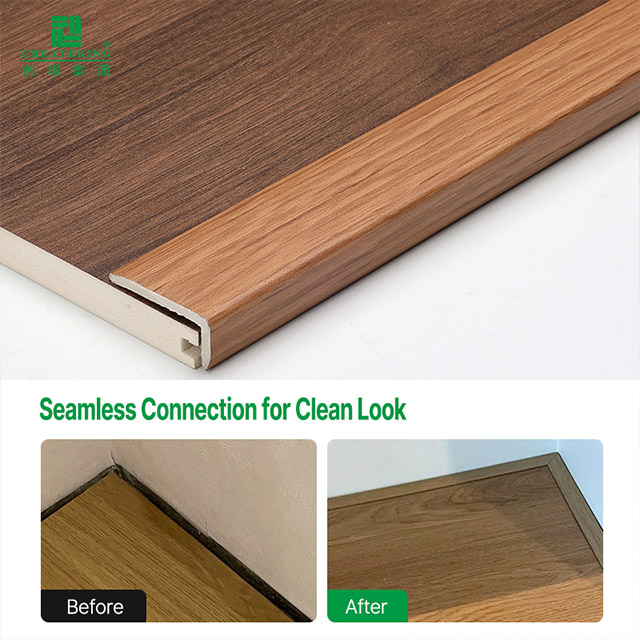 Bandes de bord de revêtement de sol stratifié en forme de L en PVC 24*10 mm