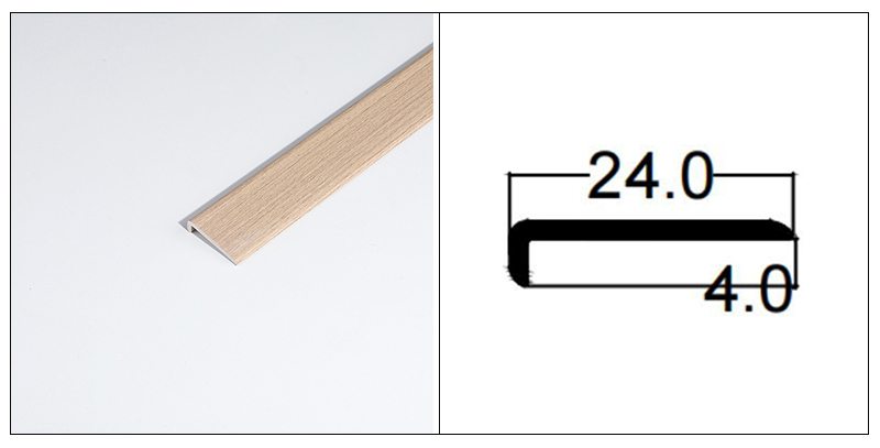 Profil&eacute;s de bordure de sol en PVC en forme de L 20*4,5 mm