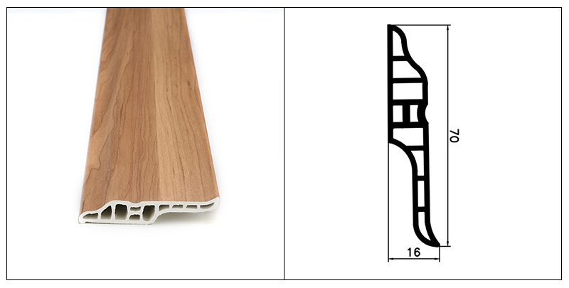 Plinthe creuse multi-cavit&eacute; en PVC 70*16 mm
