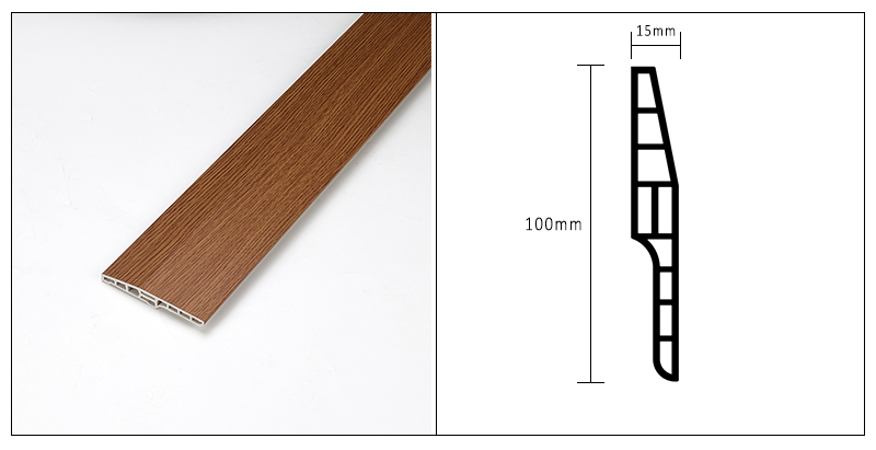 Plinthe creuse chanfrein&eacute;e en PVC 100*15 mm