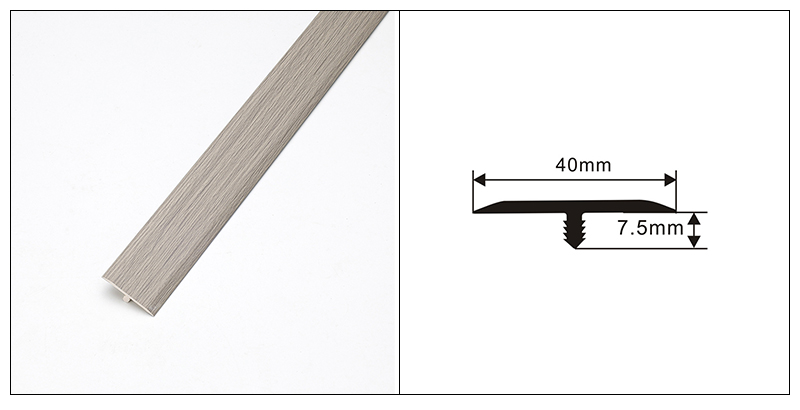 Bande de transition de sol en forme de T en PVC 40*7,5 mm