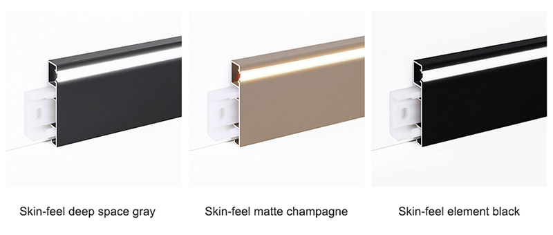 Plinthe en alliage d'aluminium LED 80*9mm