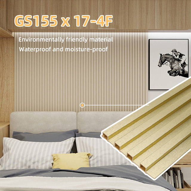 Panneau mural cannelé en or métallique 155*17mm