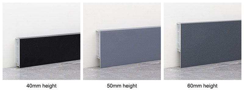 Plinthe en alliage d'aluminium 39,7*11,7 mm