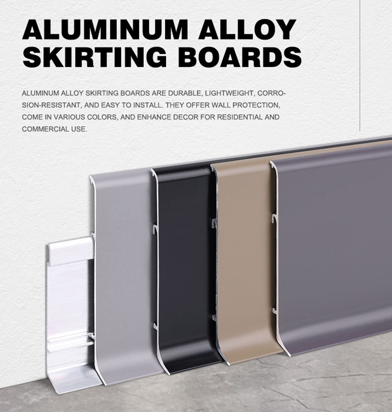 Plinthe de plancher en aluminium de 80*11mm