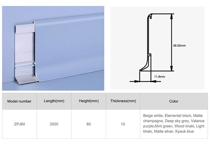 Plinthes de sol en aluminium