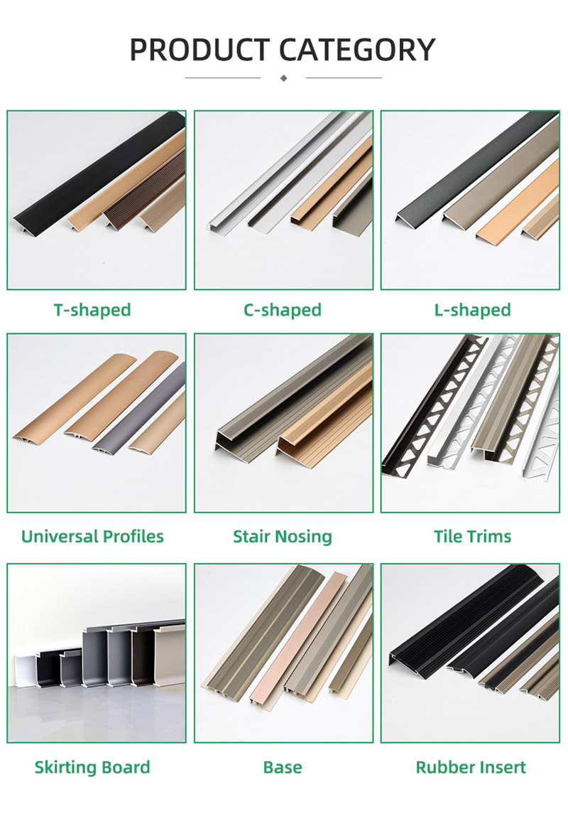  Garniture de carrelage en aluminium en forme de L