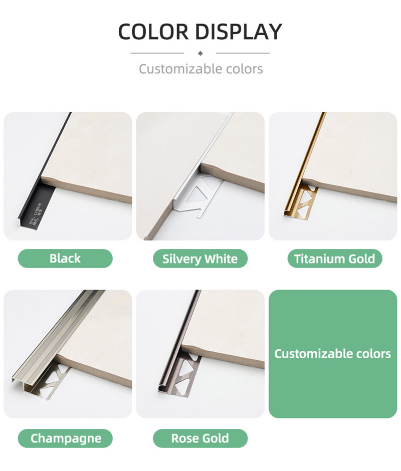  Garniture de carrelage en aluminium en forme de L