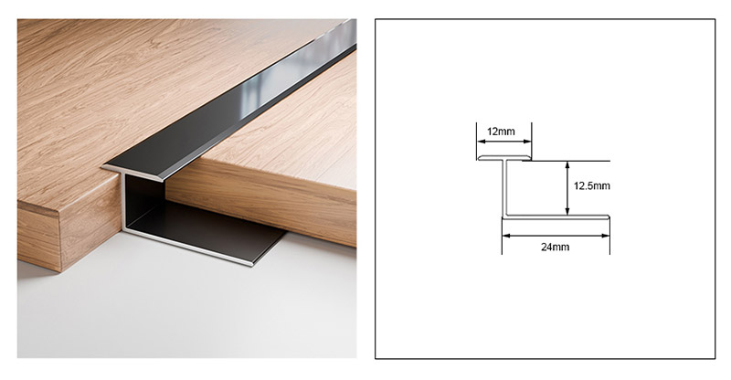 Garniture de bord en forme de T
