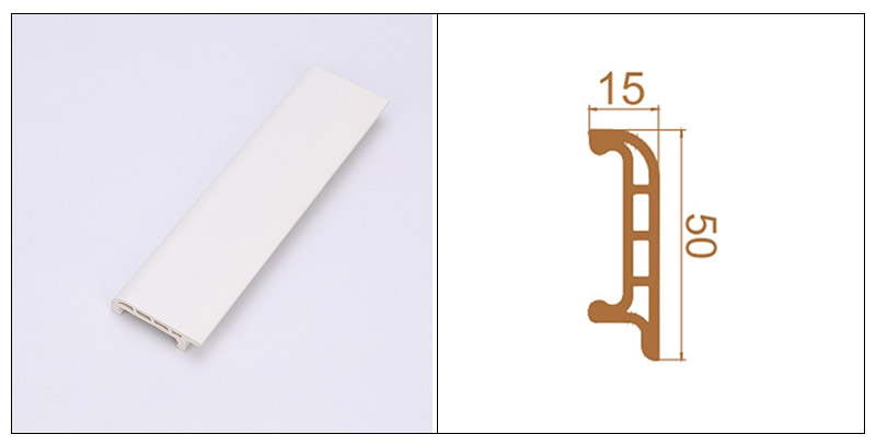 Plinthe &agrave; clipser en PVC 50*15 mm