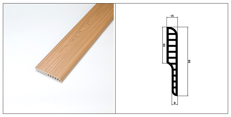 Plinthe ronde de crayon de PVC de 95*15mm