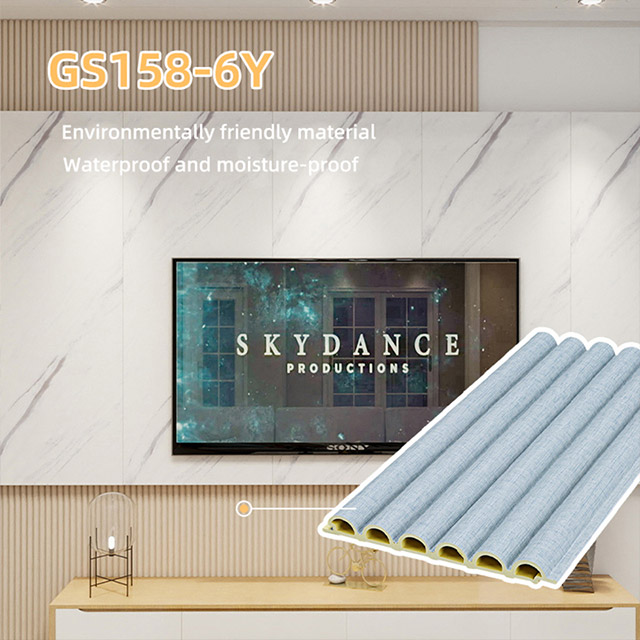 Panneau mural WPC de conception en demi-cercle de 158 * 15 mm