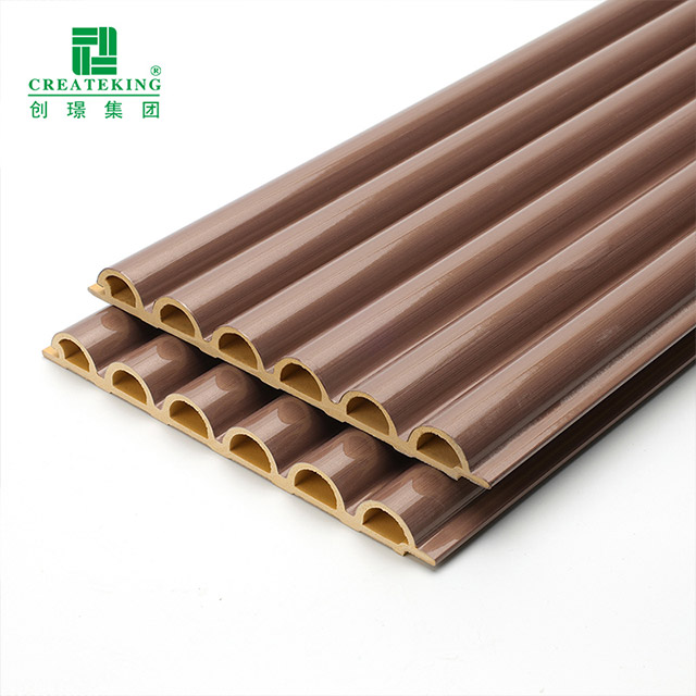 Panneau mural WPC de conception en demi-cercle de 158 * 15 mm