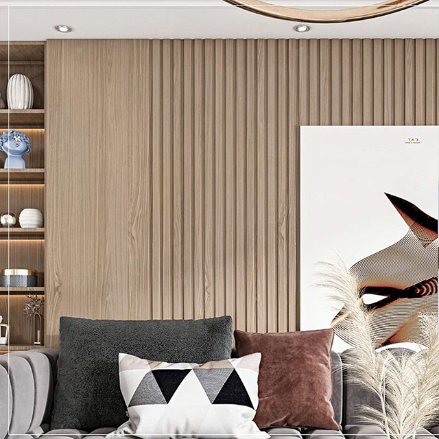 Panneaux muraux cannelés creux en PVC 204*17mm