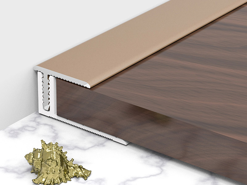 Garniture de bord de sol en alliage d'aluminium simple face en forme de T de 18 x 11,3 mm