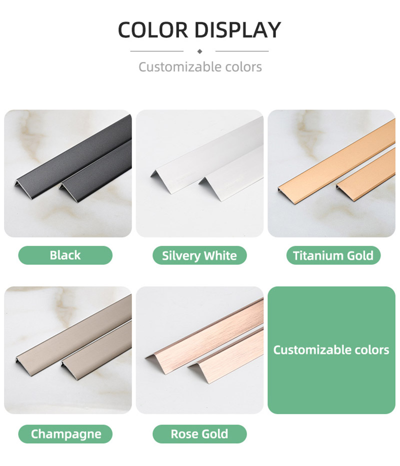 Bande de chant de plancher en aluminium en forme de L