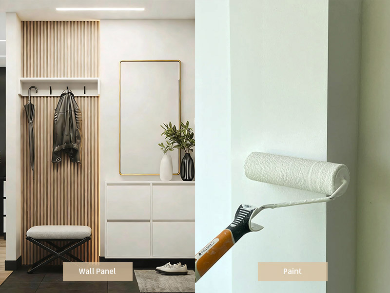 Comparaison des panneaux muraux et de la peinture