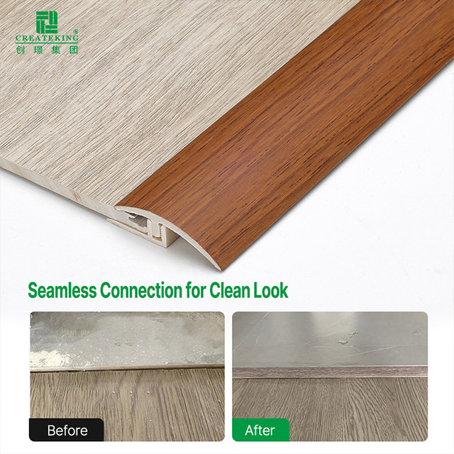 Bande de transition pour revêtement de sol Spc à grain de bois 32*4 mm