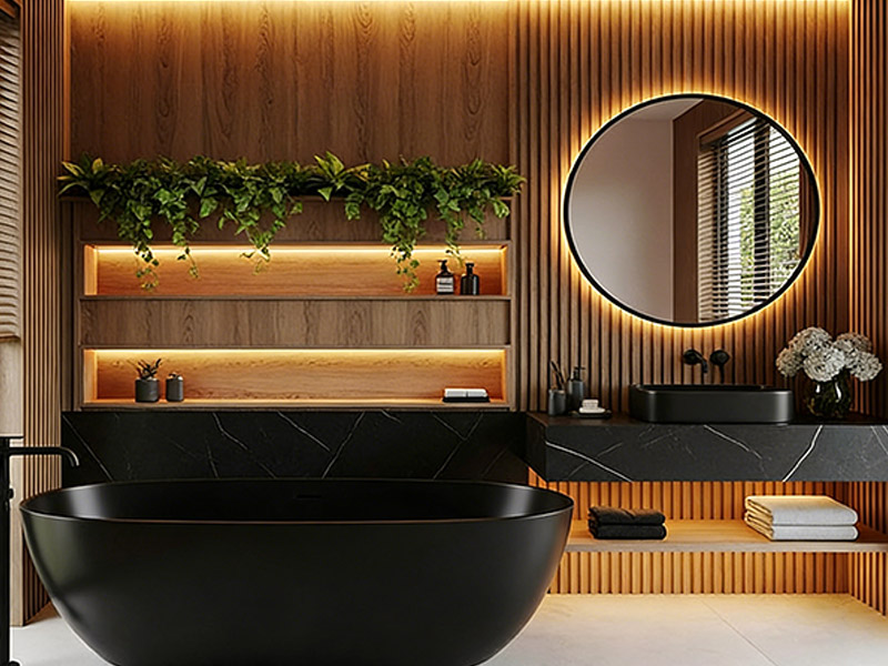 Panneaux muraux WPC pour salle de bain