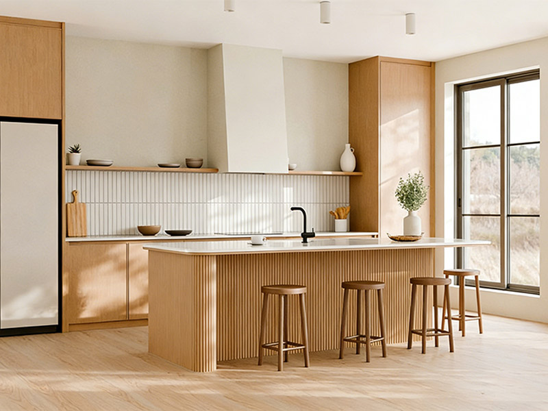 Panneaux muraux WPC dans la cuisine