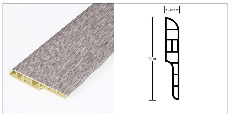 Plinthe de crayon de PVC de 70*12mm